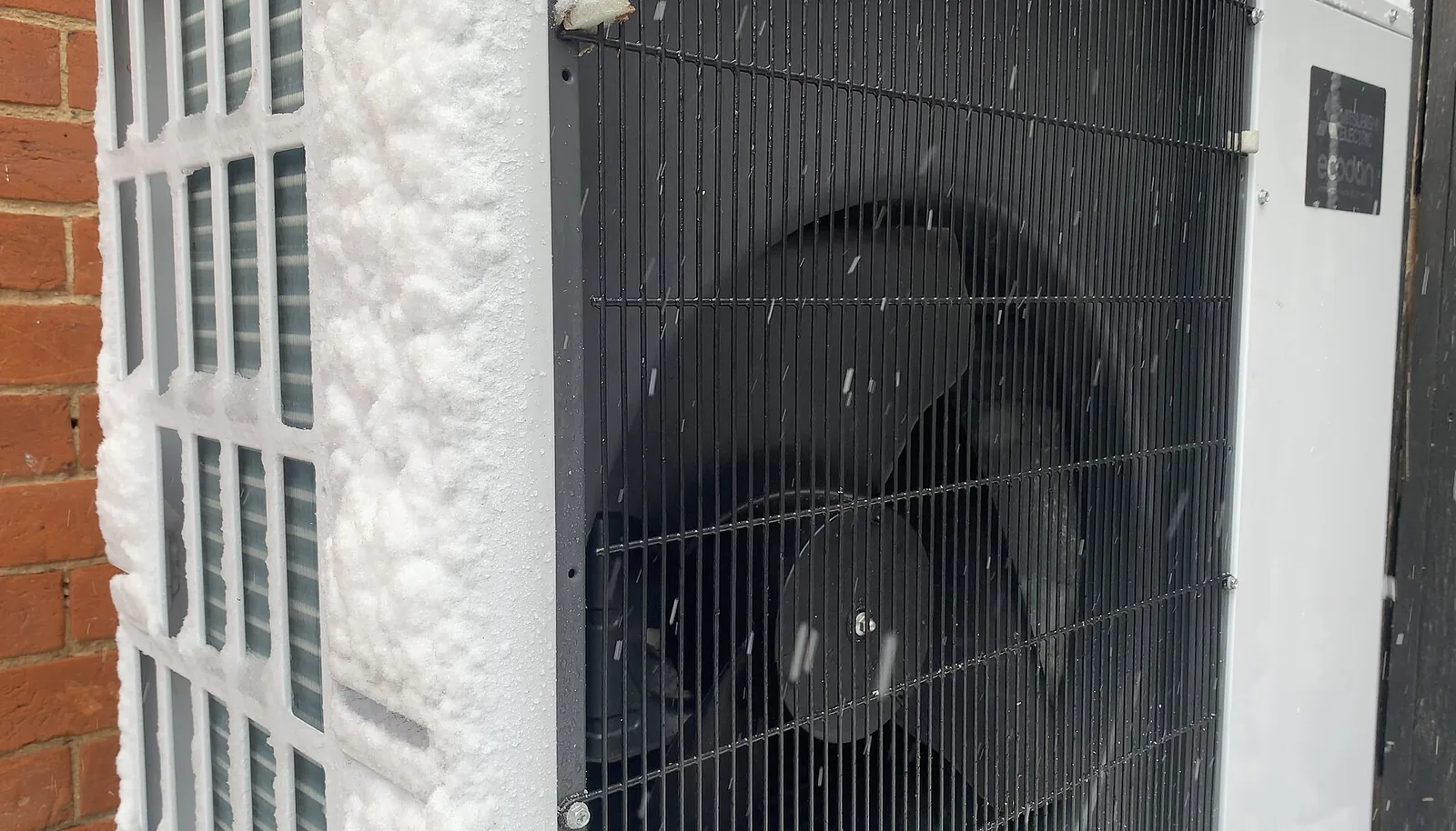 Frost on the coil of an outdoor heat pump unit
