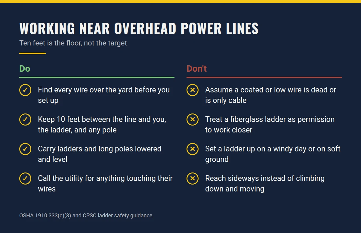 Summary card: Working Near Overhead Power Lines